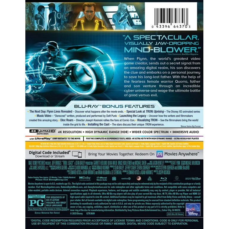 Tron: Legacy (2010) (4K Ultra HD Steelbook + Digital) USA